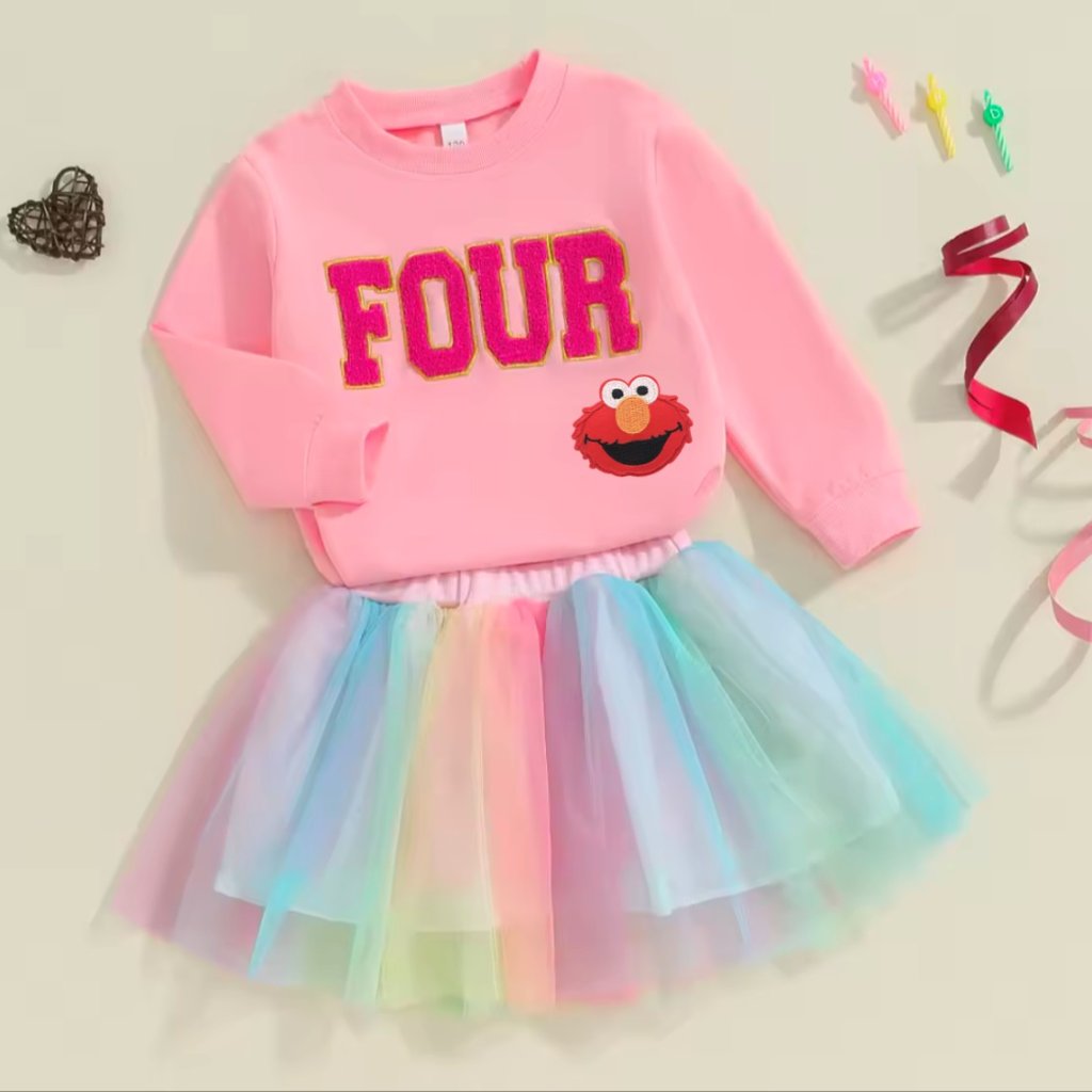 Elmo Dress Elmo Outfit Fourth Birthday Sesame Street Elmo Sweater Skirt